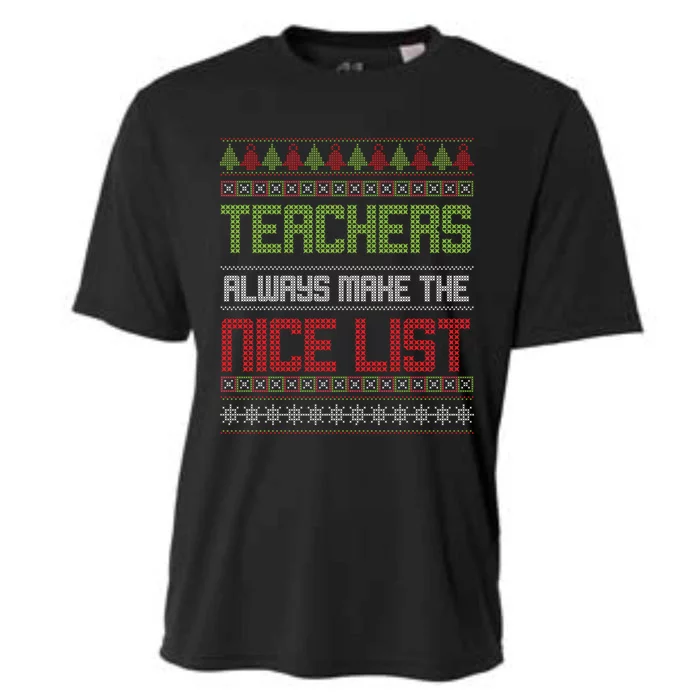 Teachers Always Make The Nice List SantaS Favorite Teacher Gift Cooling Performance Crew T-Shirt