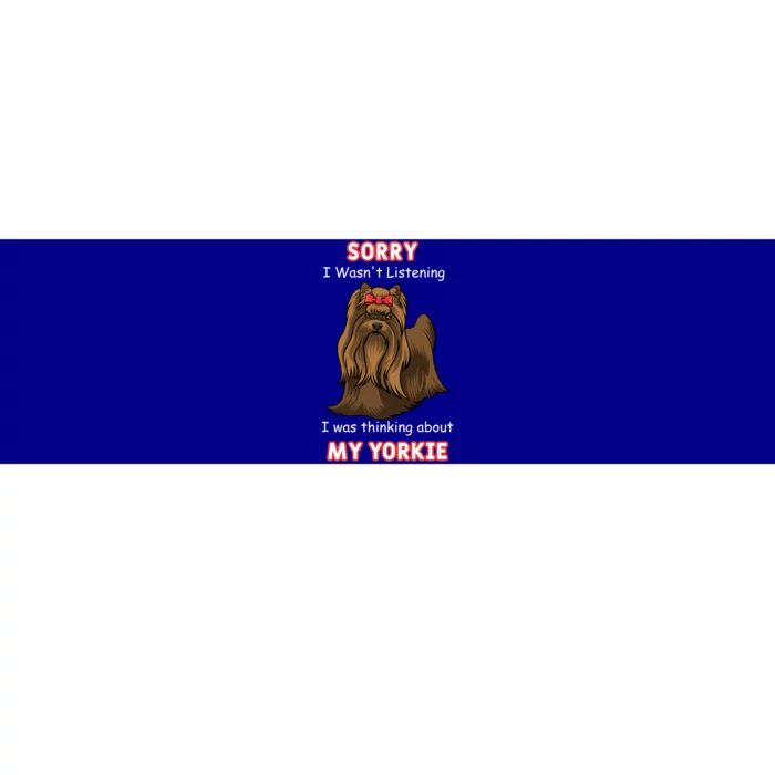 Thinking About My Yorkie Terrier Cute Gift Bumper Sticker