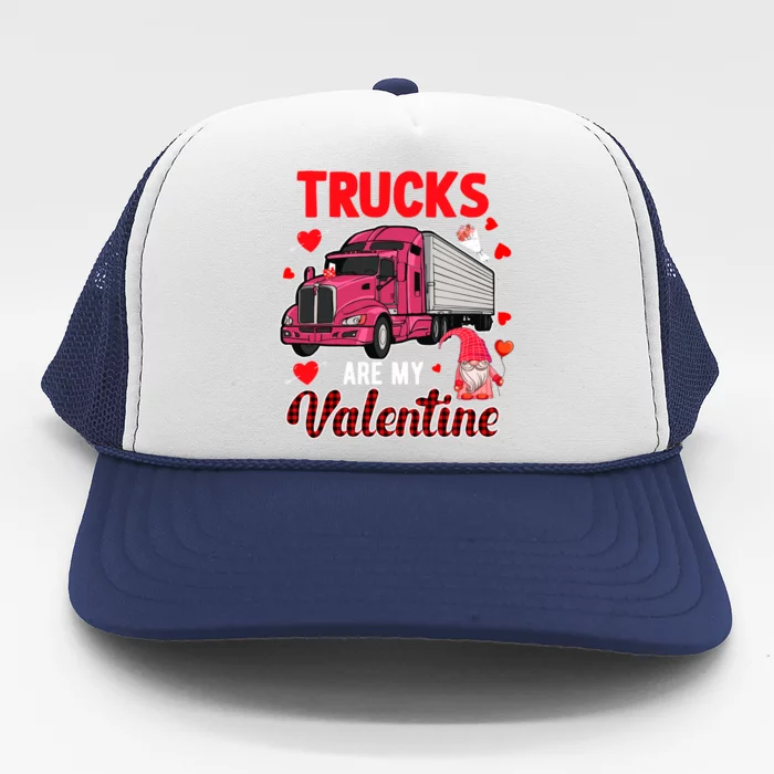 Trucks Are My Valentine Cute Hearts Funny Biker Lover Great Gift Trucker Hat