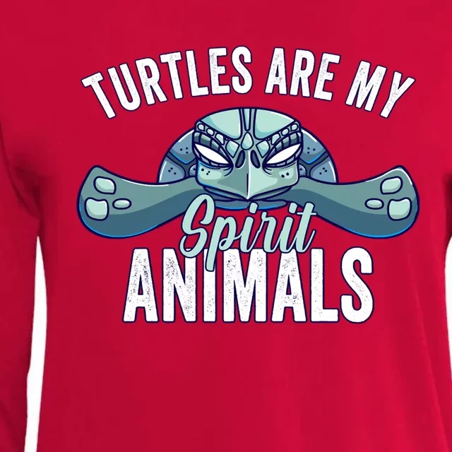 Turtle Are My Spirit Animals Gift For Turtle Lover Womens Cotton Relaxed Long Sleeve T-Shirt