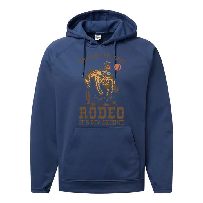 This Ain't My First Rodeo Its My 2nd Bday Wild West Themed Performance Fleece Hoodie