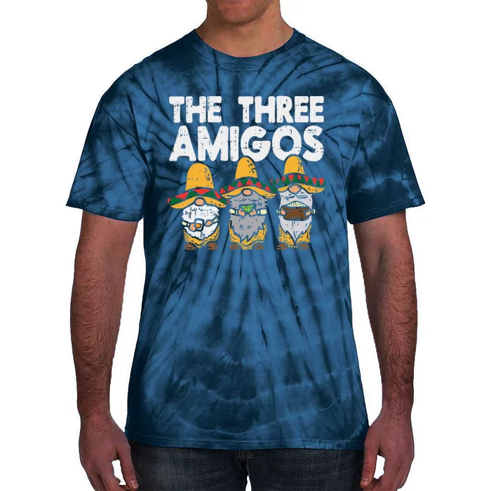 Three Amigos Mexican Gnomes Cute Cinco De Mayo Fiesta Garden Tie-Dye T-Shirt