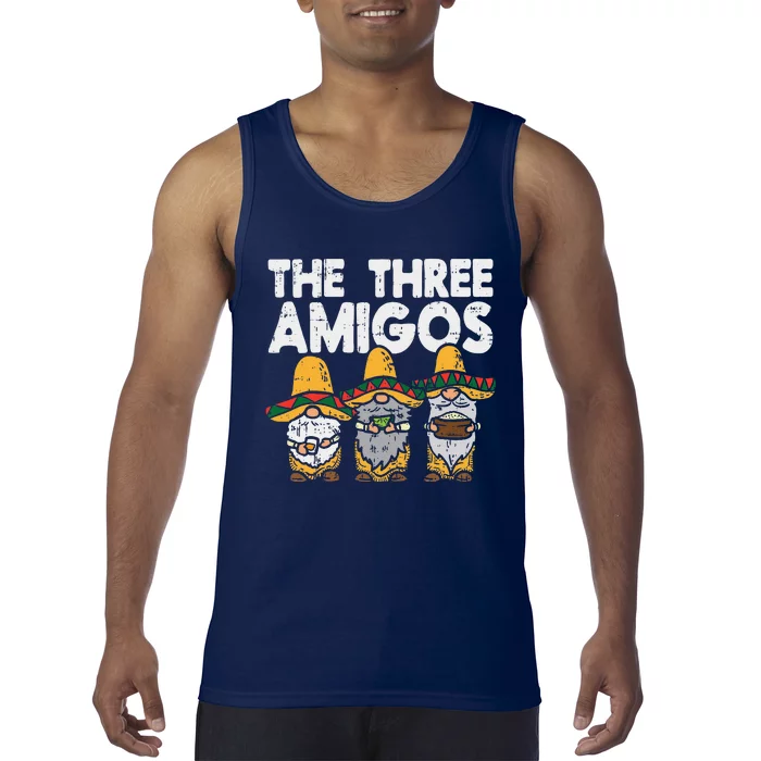 Three Amigos Mexican Gnomes Cute Cinco De Mayo Fiesta Garden Tank Top