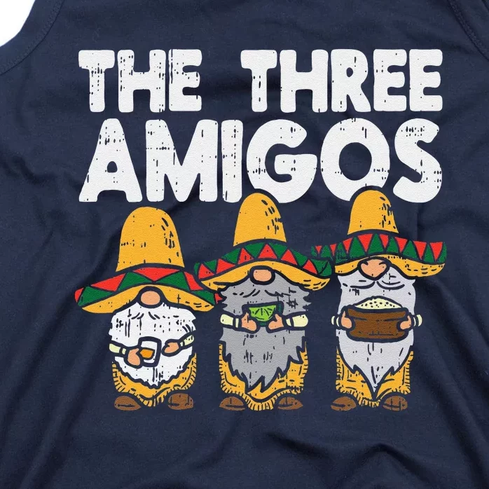 Three Amigos Mexican Gnomes Cute Cinco De Mayo Fiesta Garden Tank Top