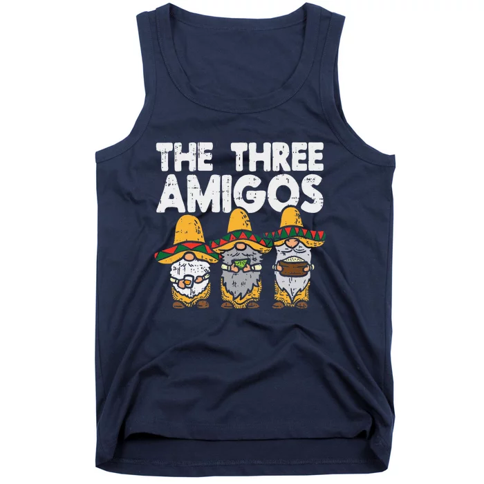 Three Amigos Mexican Gnomes Cute Cinco De Mayo Fiesta Garden Tank Top