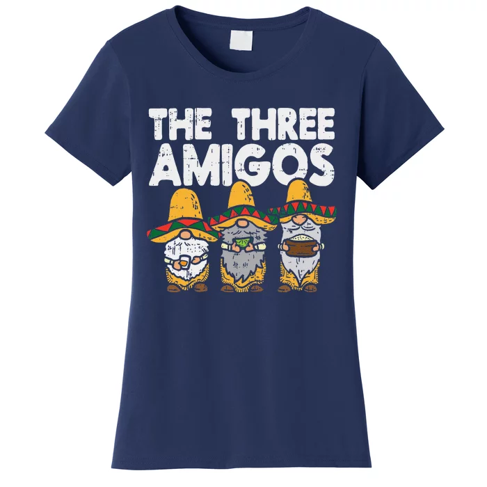 Three Amigos Mexican Gnomes Cute Cinco De Mayo Fiesta Garden Women's T-Shirt