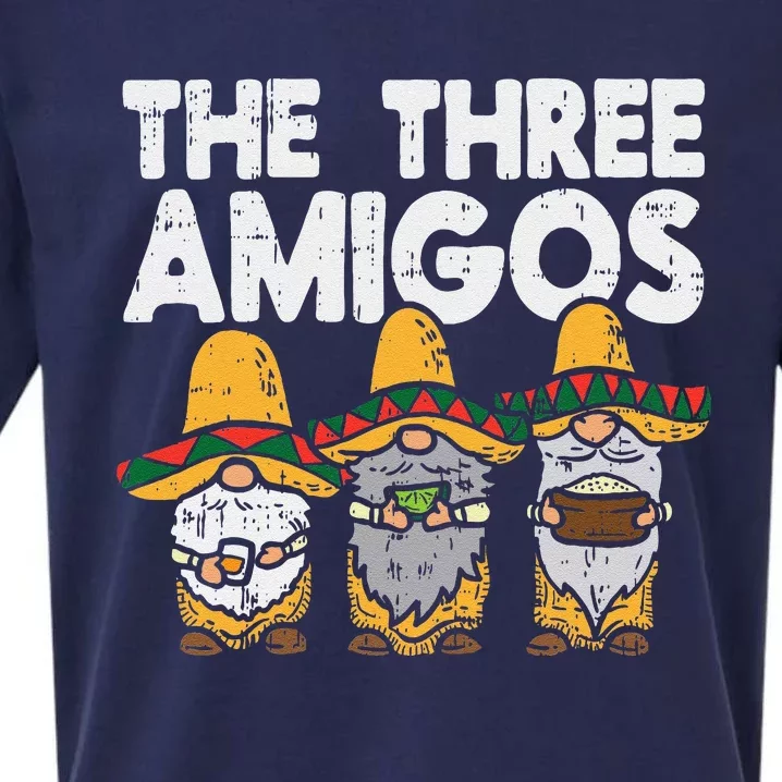 Three Amigos Mexican Gnomes Cute Cinco De Mayo Fiesta Garden Sueded Cloud Jersey T-Shirt