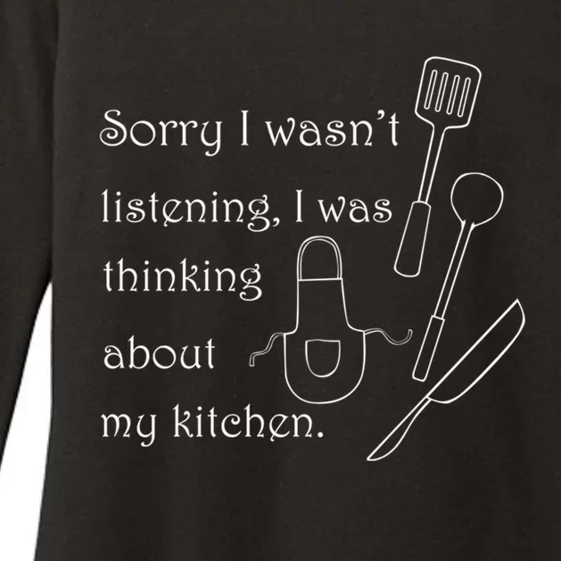 Thinking About My Kitchen Chef Cooking Baking Gift Womens CVC Long Sleeve Shirt