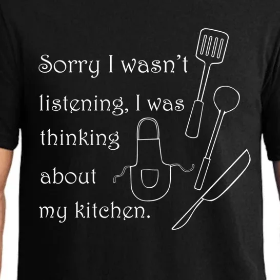 Thinking About My Kitchen Chef Cooking Baking Gift Pajama Set