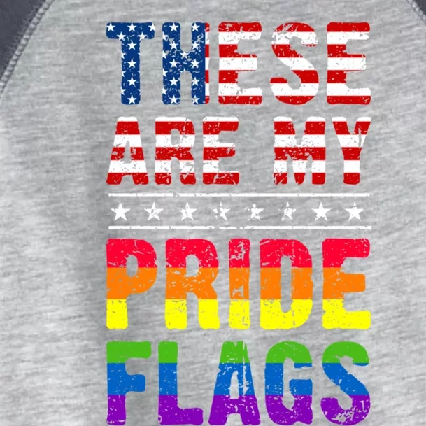 These Are My Pride Flags Us Flag Lgbt Pride Gift Toddler Fine Jersey T-Shirt