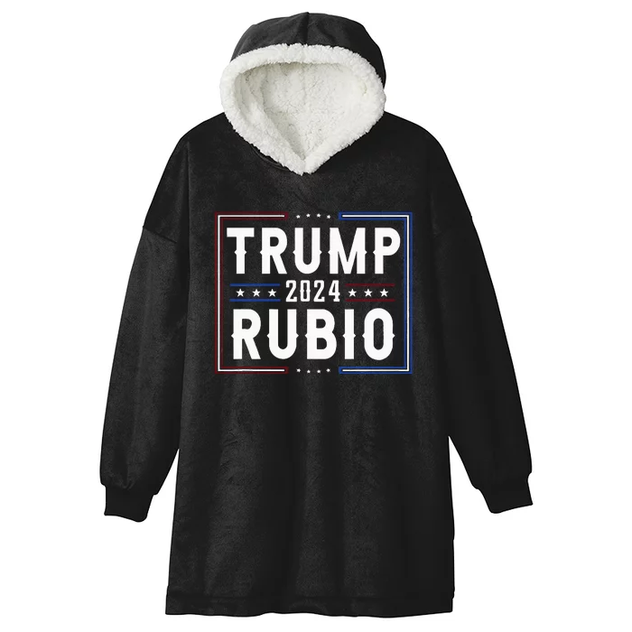 Trump And Marco Rubio Vp Vice President 2024 Red Republicans Hooded Wearable Blanket