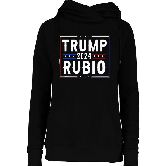 Trump And Marco Rubio Vp Vice President 2024 Red Republicans Womens Funnel Neck Pullover Hood