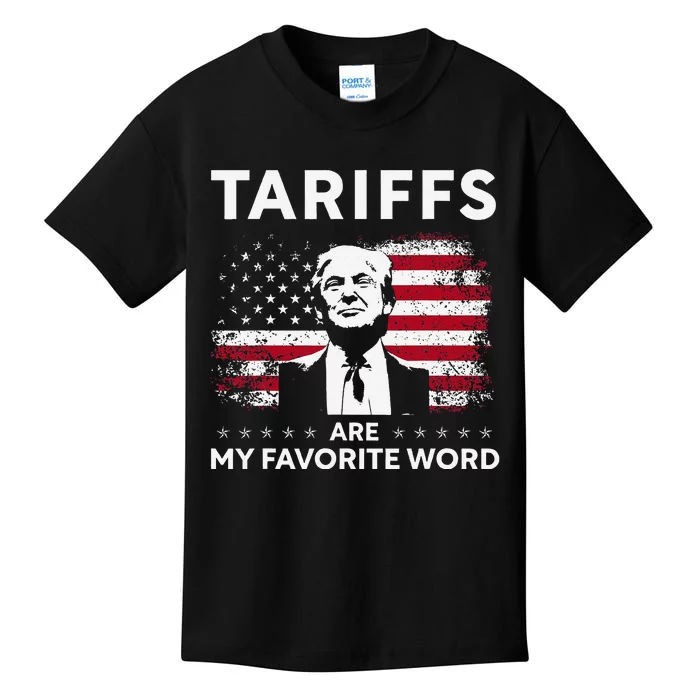 Tariffs Are My Favourite Word Donald Trump 2024 Funny Saying Kids T-Shirt