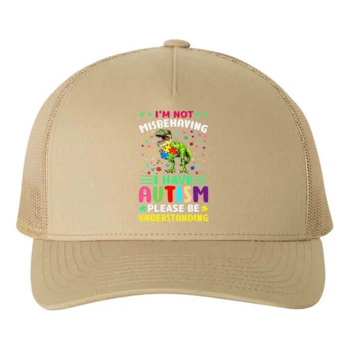 TRex Autistic Mama Autism Dinosaur Autism Awareness Month Yupoong Adult 5-Panel Trucker Hat