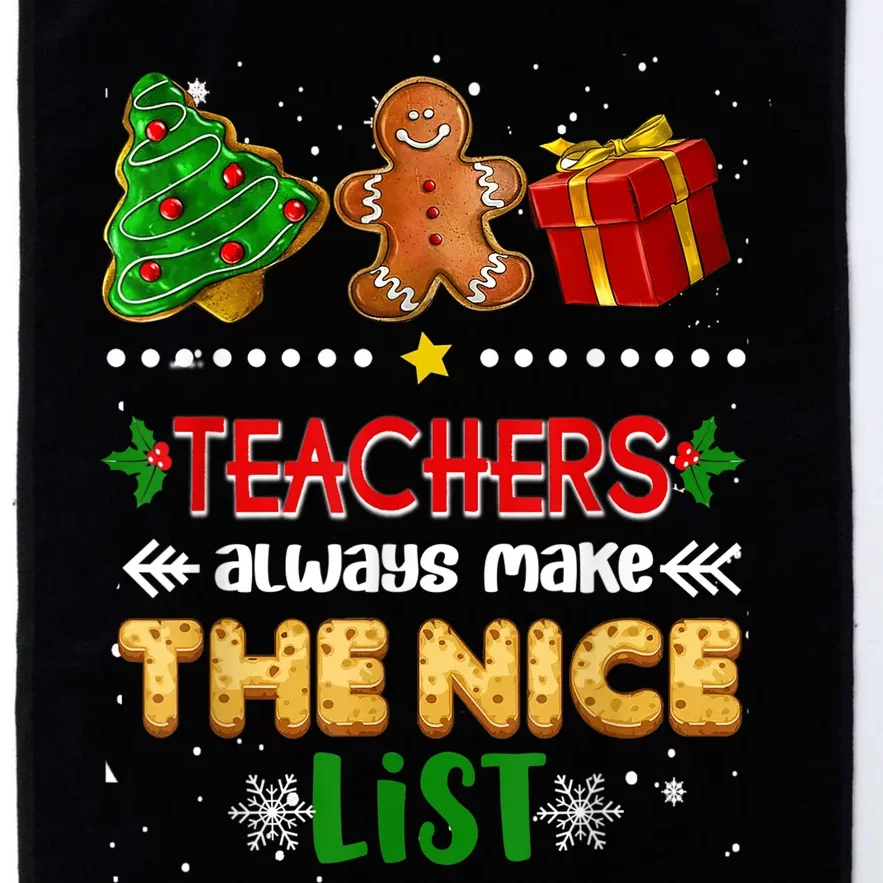 Teachers Always Make The Nice List Teacher Christmas Xmas Platinum Collection Golf Towel