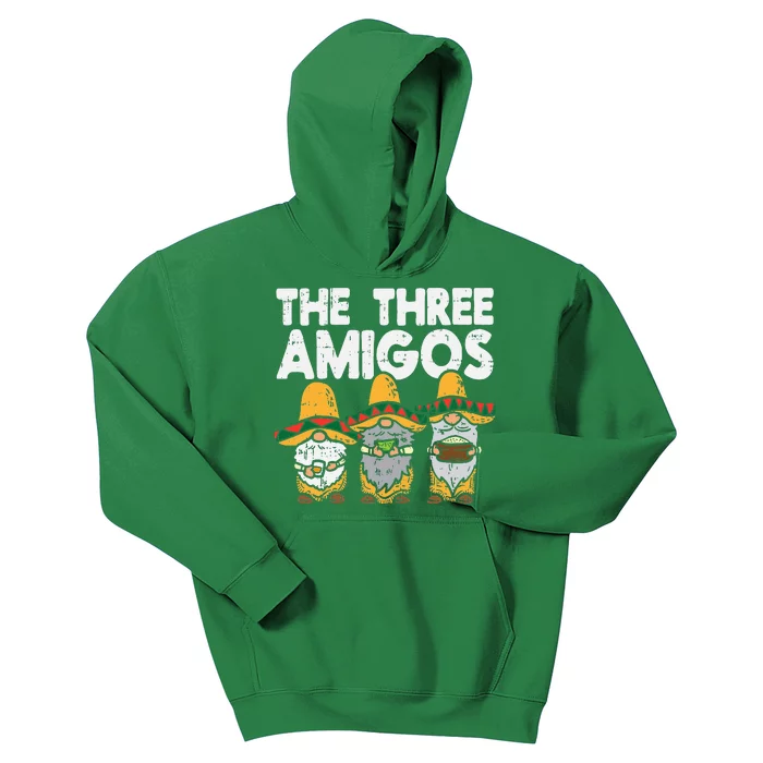 Three Amigos Mexican Gnomes Cute Cinco De Mayo Fiesta Garden Kids Hoodie