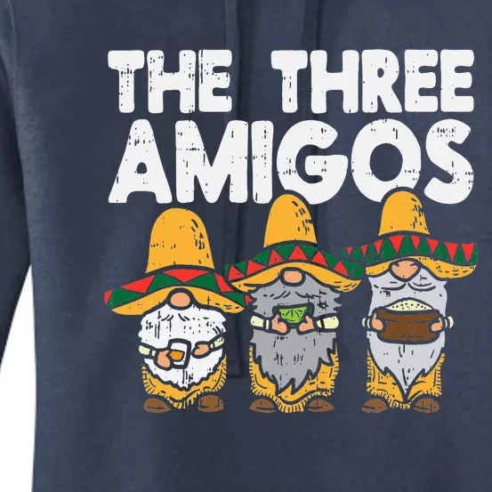 Three Amigos Mexican Gnomes Cute Cinco De Mayo Fiesta Garden Women's Pullover Hoodie