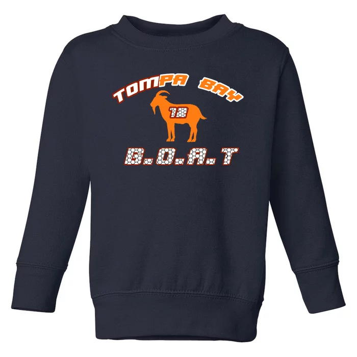 Tamp Bay Football GOAT Brady 18 Toddler Sweatshirt