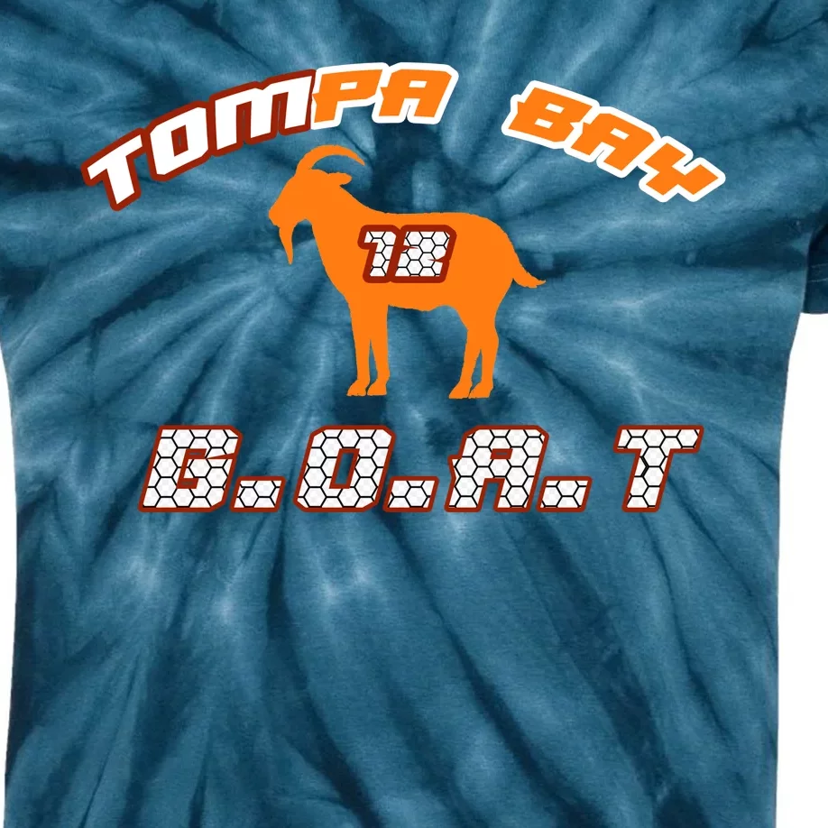 Tamp Bay Football GOAT Brady 18 Kids Tie-Dye T-Shirt