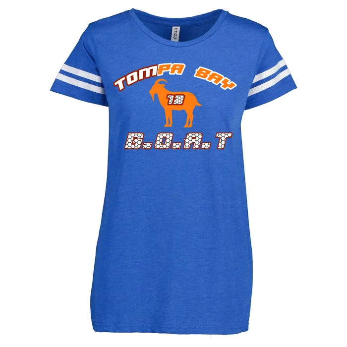 Tamp Bay Football GOAT Brady 18 Enza Ladies Jersey Football T-Shirt