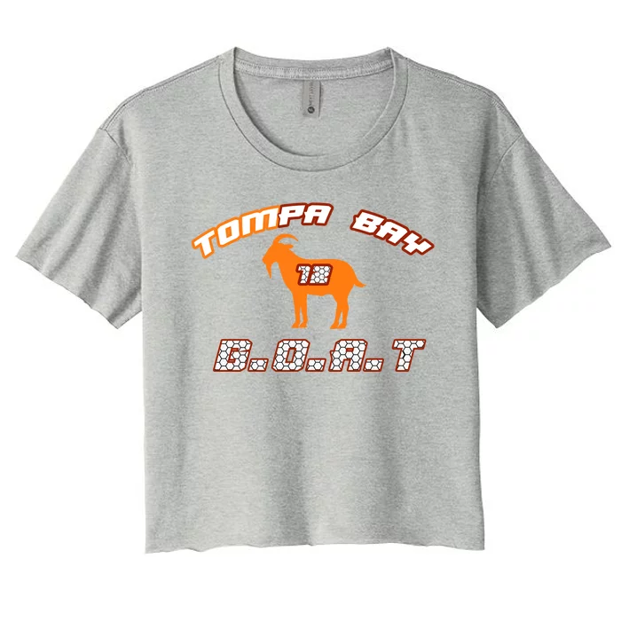 Tamp Bay Football GOAT Brady 18 Women's Crop Top Tee