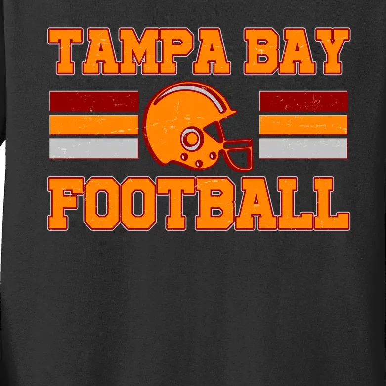 Tampa Bay Florida Football Fan Football Helmet Kids Long Sleeve Shirt