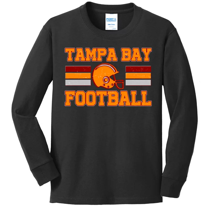 Tampa Bay Florida Football Fan Football Helmet Kids Long Sleeve Shirt