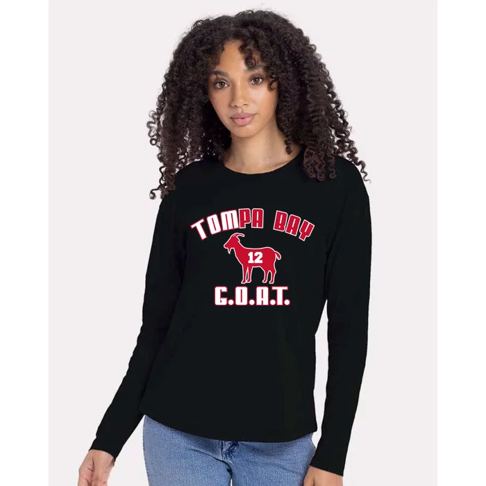 Tampa Bay Florida Football G.O.A.T. Goat Football Womens Cotton Relaxed Long Sleeve T-Shirt