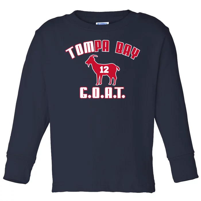 Tampa Bay Florida Football G.O.A.T. Goat Football Toddler Long Sleeve Shirt