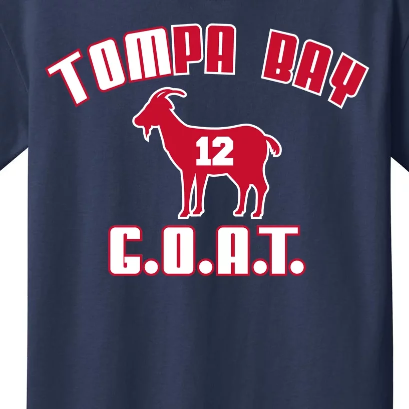 Tampa Bay Florida Football G.O.A.T. Goat Football Kids T-Shirt