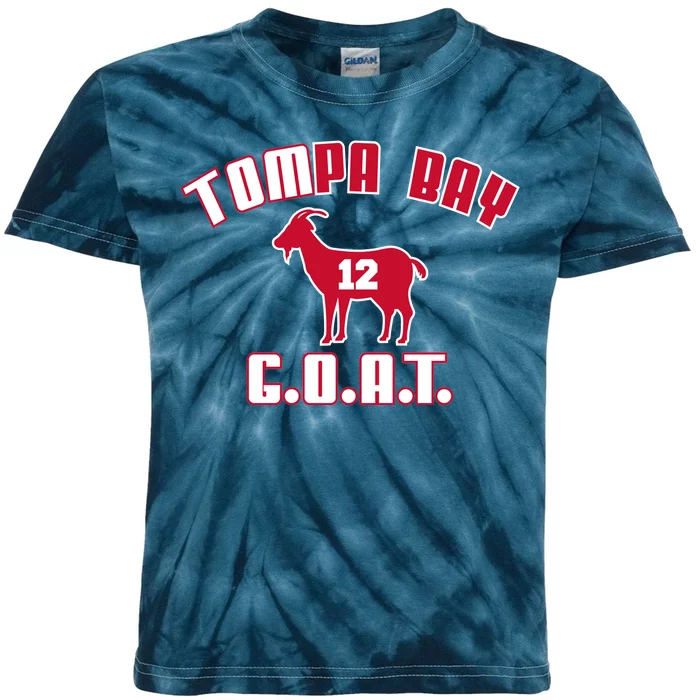 Tampa Bay Florida Football G.O.A.T. Goat Football Kids Tie-Dye T-Shirt