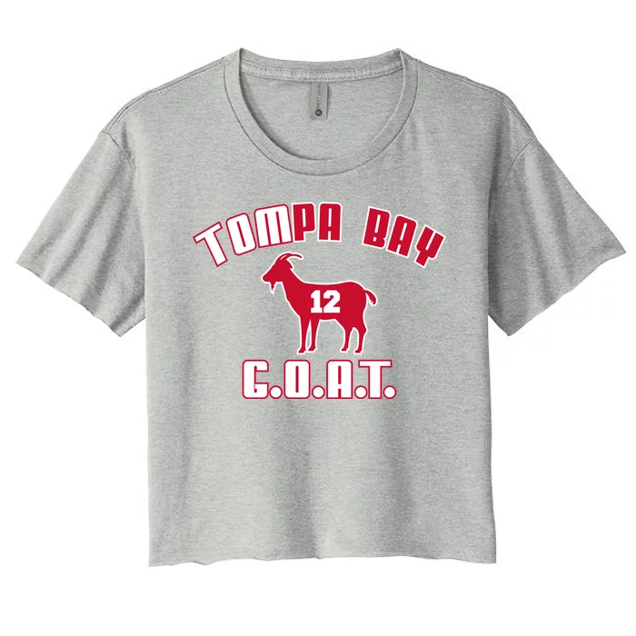 Tampa Bay Florida Football G.O.A.T. Goat Football Women's Crop Top Tee