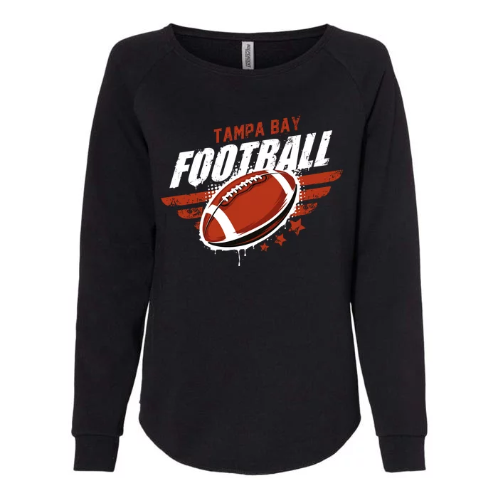 Tampa Bay Football Distress Womens California Wash Sweatshirt