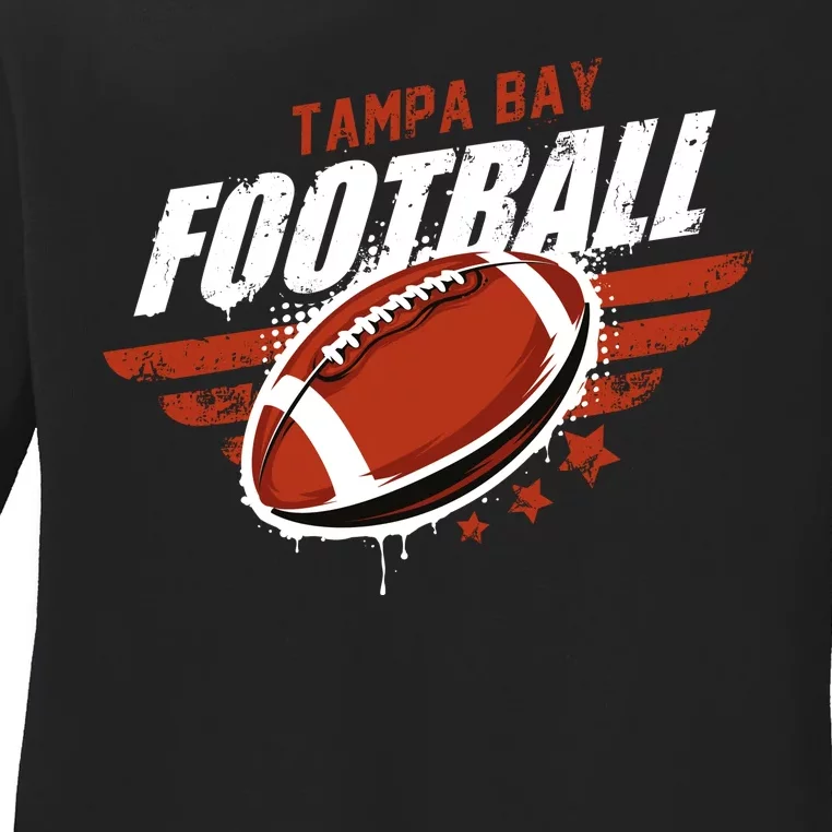 Tampa Bay Football Distress Ladies Long Sleeve Shirt