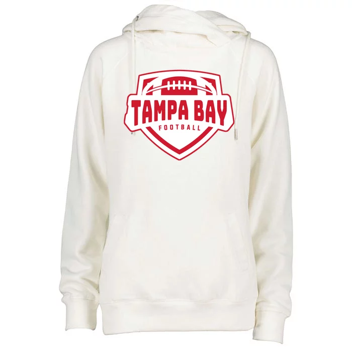 Tampa Bay Football Shield Womens Funnel Neck Pullover Hood