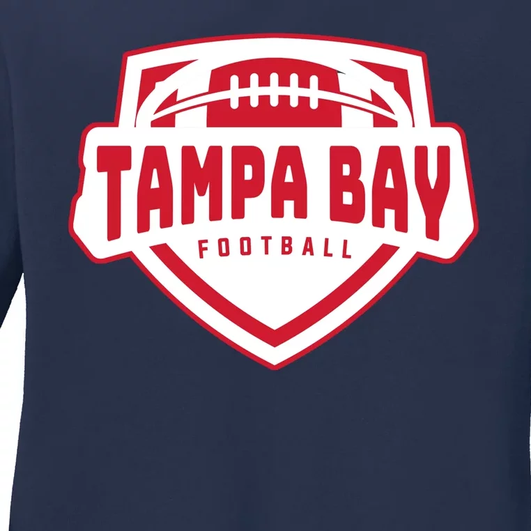 Tampa Bay Football Shield Ladies Long Sleeve Shirt