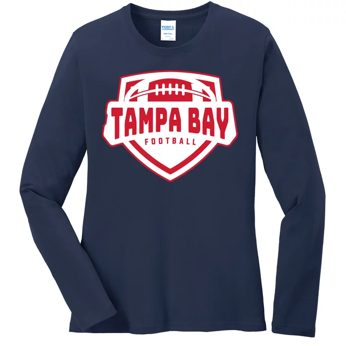 Tampa Bay Football Shield Ladies Long Sleeve Shirt