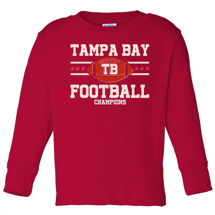 Tampa Bay TB Football Champions Toddler Long Sleeve Shirt