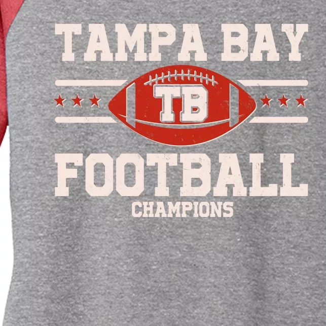 Tampa Bay TB Football Champions Women's Tri-Blend 3/4-Sleeve Raglan Shirt