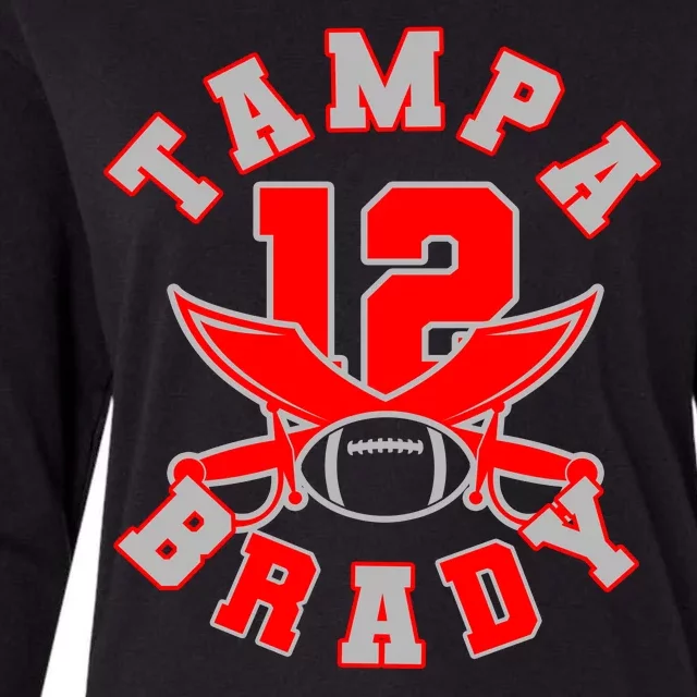 Tampa Brady Number 12 Womens Cotton Relaxed Long Sleeve T-Shirt