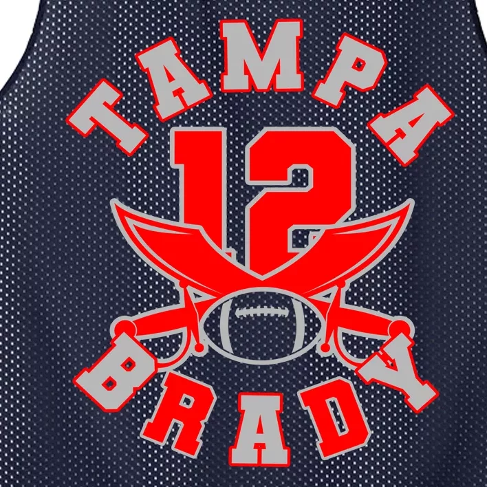 Tampa Brady Number 12 Mesh Reversible Basketball Jersey Tank