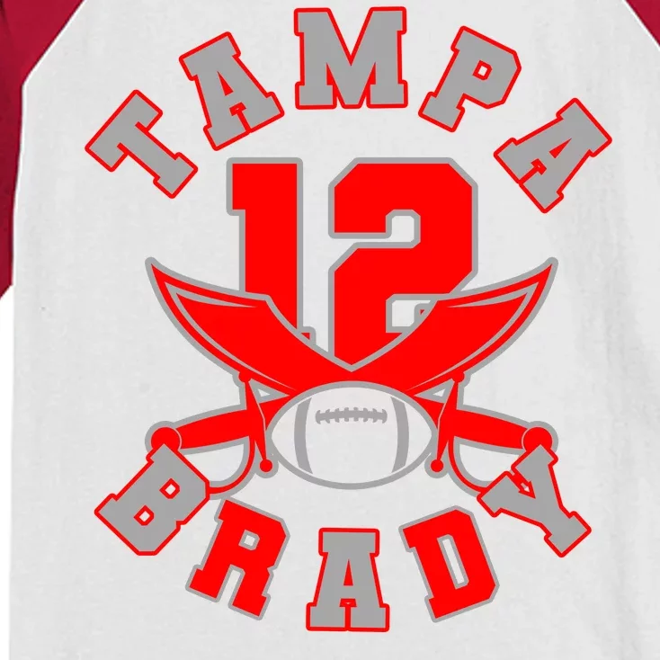 Tampa Brady Number 12 Kids Colorblock Raglan Jersey