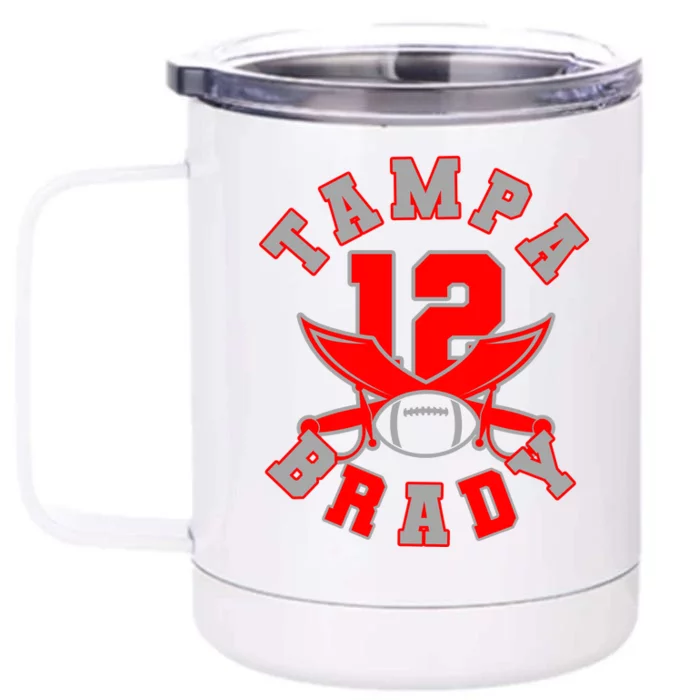 Tampa Brady Number 12 Front & Back 12oz Stainless Steel Tumbler Cup