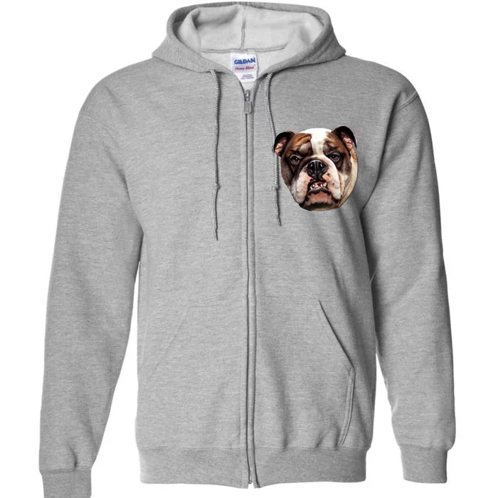 Tan Bulldog Full Zip Hoodie