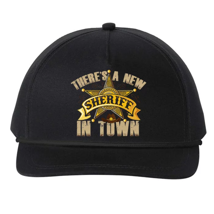 ThereS A New Sheriff In Town Deputy Sheriff Police Officer Snapback Five-Panel Rope Hat