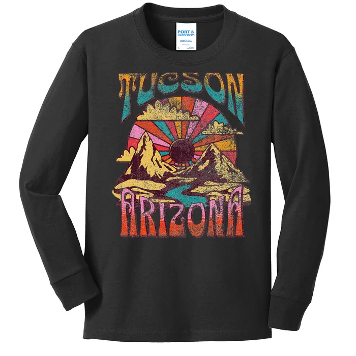 Tucson Arizona Nature Hiking Mountains Outdoors Vintage Kids Long Sleeve Shirt