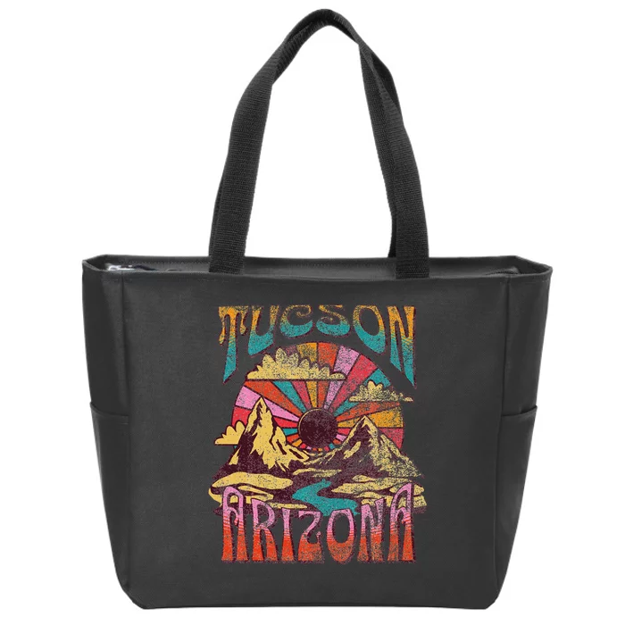 Tucson Arizona Nature Hiking Mountains Outdoors Vintage Zip Tote Bag