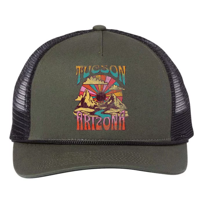 Tucson Arizona Nature Hiking Mountains Outdoors Vintage Retro Rope Trucker Hat Cap