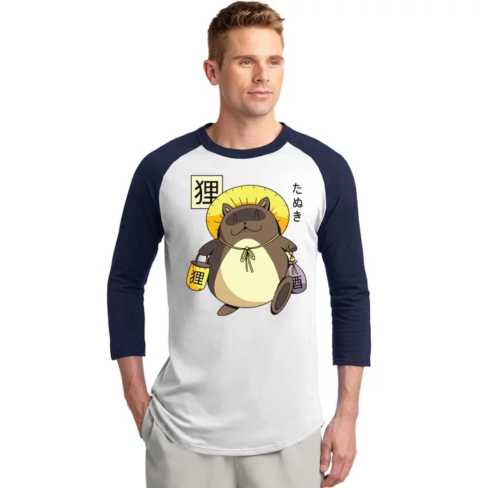 Tanuki Yokai Baseball Sleeve Shirt