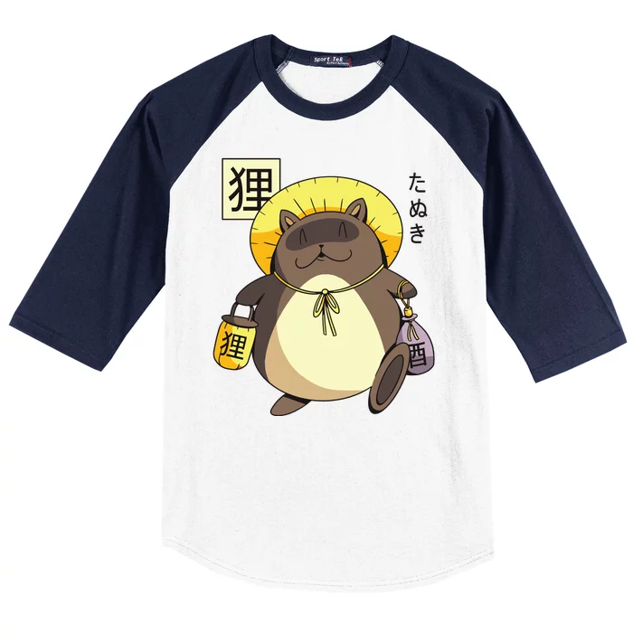 Tanuki Yokai Baseball Sleeve Shirt